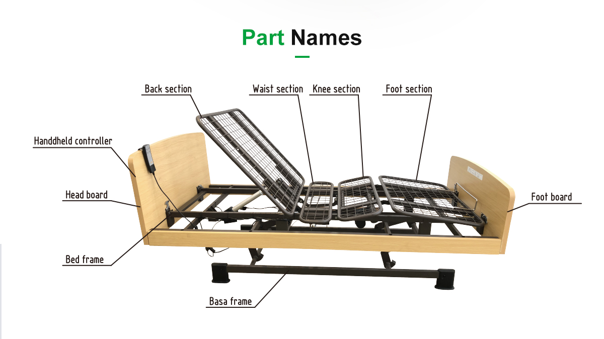 Nuring 3 Function Adjustable Hospital Bed AB300 JBH